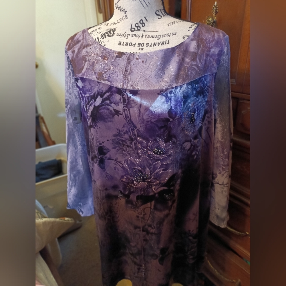 New Women Purple Blouse By Level Eight Size 1X